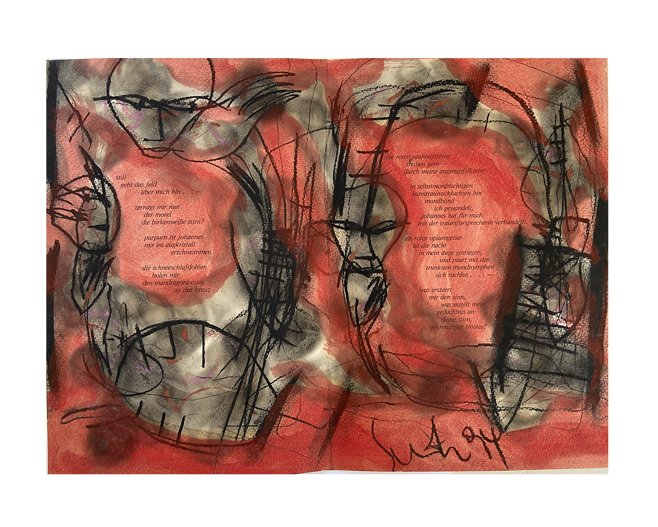 Verse mit Malerei Hubert Schatz Poesie Dichtkunst Künstler